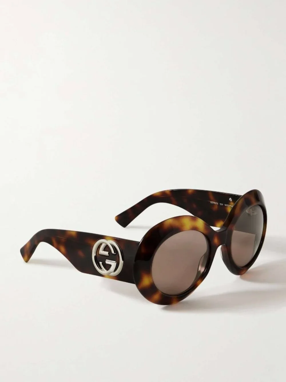 New GUCCI GG1647S 009 Oversized round-frame tortoiseshell acetate sunglasses